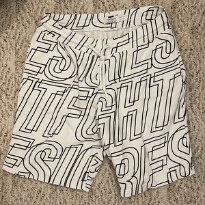 Topman, white with blacked printed shorts, US Medium.